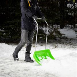 Движок для уборки снега пластиковый, 815 х 440 х 1150 мм, алюминиевая рукоятка, Россия, Сибртех